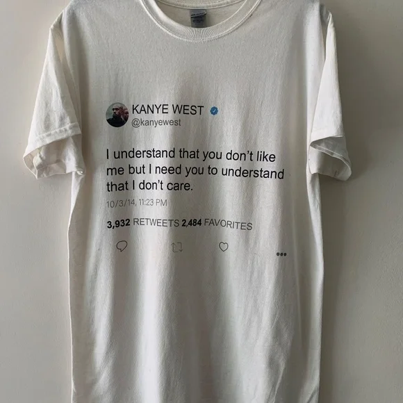 Kanye West Tweet Shirt Unisex Size M - Picture 3 of 4